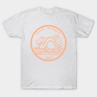 Wood Dragon 2024 Year of the Dragon Peach Fuzz T-Shirt